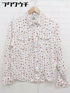 * X-girl X-girl floral print Cherry long sleeve shirt blouse size 2 white red multi lady's 