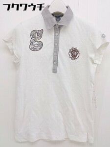 * ZOY DRESS CODE INTERNATIONAL deer. . Logo French sleeve polo-shirt size 38 white gray lady's 