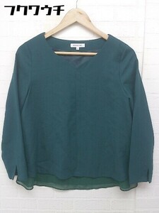 * NATURAL BEAUTY BASIC long sleeve blouse cut and sewn size M green group lady's 