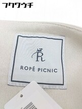 ◇ ROPE PICNIC ロペピクニック スエード調 長袖 ノーカラー コート サイズ36 ベージュ レディース_画像4