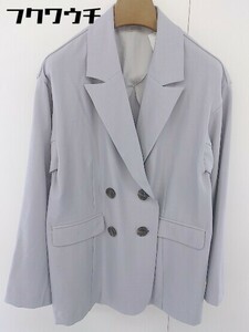 * one after another NICE CLAUP double button thin long sleeve tailored jacket size F beige lady's 