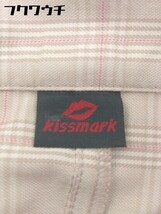 ◇ kissmark キスマーク チェック 裾ロールアップ ハーフ パンツ サイズ 5 ピンクベージュ レディース_画像4