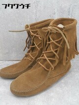 ◇ MINNETONKA ミネトンカ フリンジ ショート ブーツ (24cm相当) キャメル * 1002799874779_画像1