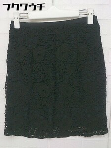 ◇ COCODEAL ココディール サイドジップ　刺繍 ミニ 台形 スカート サイズ2 ブラック レディース