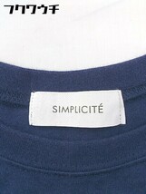 ◇ Simplicite シンプリシテェ 半袖 ロング ワンピース ネイビー レディース_画像4