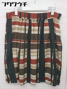 * MOGA Moga side Zip total pattern knees height gathered skirt size 13 beige multi lady's 