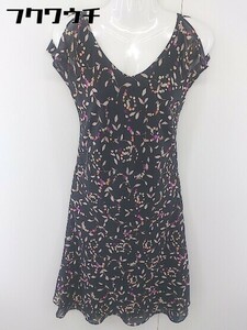 * * UNTITLED Untitled floral print short sleeves Mini One-piece size 2 black multi lady's 