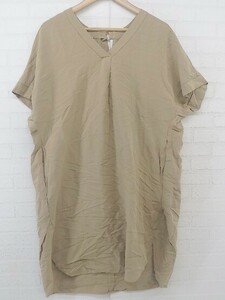 * KBF+ URBAN RESEARCH back belt linen short sleeves knees under height One-piece size one beige lady's P