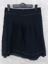 ◇ 23区 ニジュウサンク 膝丈 フレア スカート サイズ40 ブラック レディース P_画像2