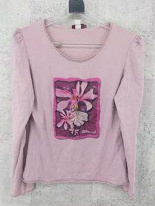* Max&Co. Max and ko- передний принт футболка с длинным рукавом cut and sewn размер M розовый серия женский 