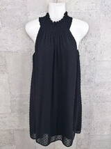 ◇ ZARA BASIC ハイネック ドット ノースリーブ ミニ ワンピース サイズ EUR M USA M MEX 28 ブラック レディース_画像2