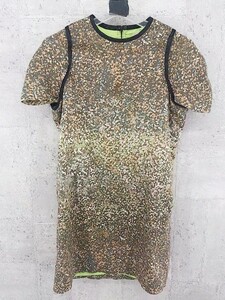 ◇ Laula Petit Couture ラウラ 半袖 ミニ ワンピース サイズ1 カーキ系 レディース P