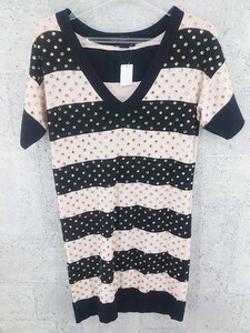 ◇ H&M × SONIA RYKIEL 半袖 ミニ ワンピース サイズEUR US XS ピンク系 ブラック レディース P