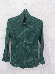 * NIMES Nimes точка полька-дот рубашка с длинным рукавом блуза зеленый слоновая кость серия женский 