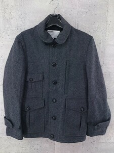 ◇ INHERIT インヘリット ウール 長袖 ジャケット コート サイズ38 グレー系 メンズ P