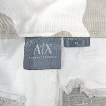 ◇ ARMANI EXCHANGE ヨーロッパ迷彩 収納ポケット ストリート ハーフパンツ サイズ32 ホワイト グレー メンズ E_画像4