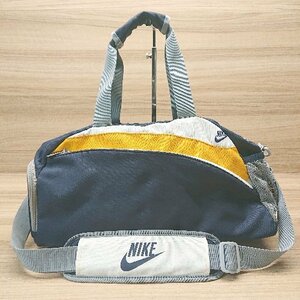 ◇ NIKE ナイキ スポーツ ブランドロゴ 刺繍 遠征 大容量 ボストンバッグ ネイビー メンズ レディース E