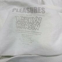 ◇ PLEASURES フロントプリント ラウンドネック 個性的 バックロゴ 半袖 Tシャツ 表記なし ホワイト レディース メンズ E_画像3