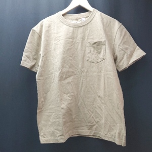 ◇ Steel Brawn カジュアル シンプル 無地 胸ポケット 半袖 Tシャツ サイズM オークル メンズ E