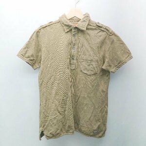 ◇ Levi's リーバイス カジュアル シンプル 夏 サマー アメリカ 半袖 ポロシャツ サイズM カーキ メンズ E