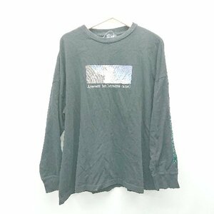 ◇ HARE ハレ ×エバンゲリオン クルーネック フロントプリント 長袖 Tシャツ サイズF ブラック メンズ E