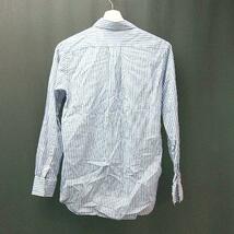 ◇ MAKER'S SHIRT KAMAKURA 鎌倉シャツ オフィス ストライプ 長袖 シャツ サイズ11 ライトブルー/ホワイト レディース E_画像2