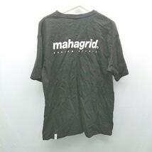 ◇ mahagrid マハグリッド ロゴ バックプリント クルーネック カジュアル 半袖 Tシャツ サイズL ブラック レディース E_画像2