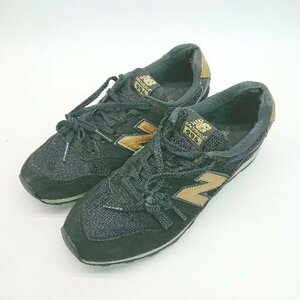 ◇ NEW BALANCE ニューバランス WR996CJ クッション性 紐調節 ブランドロゴ スニーカー サイズ24.0 ブラック レディース E