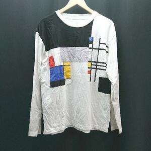 ◇ graniph グラニフ ラウンドネック カジュアル デザインプリント 長袖 Tシャツ サイズ、 ホワイト系 レディース E