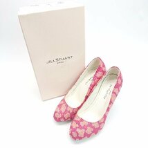 ◇ ◎ JILL STUART ジル スチュアート ラウンドトゥ ヒール 花柄 ラメ ゴージャス パンプス サイズ23 ピンク レディース E_画像1