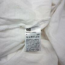 ◇ GU ジーユー クルーネック フロントプリント QUEEN コラボ シンプル 半袖 Tシャツ サイズL ホワイト レディース E_画像6