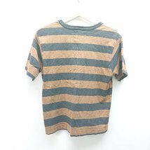 ◇ mhl. クルーネック ボーダー カジュアル ベーシック 半袖 Ｔシャツ サイズII ブラウン/ネイビー レディース E_画像2