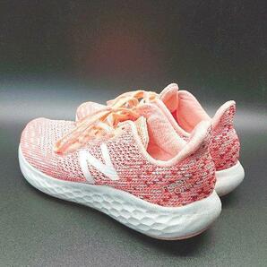 ◇ New Balance ラウンドトゥ ミッドカット 紐あり 定番モデル スニーカー サイズ24.5 オレンジ レディース Eの画像2