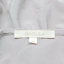 ◇ crolla クローラ ポリエステル100% フリル プリーツ 上品 綺麗め 半袖 ブラウス サイズ38 ベージュ レディース E_画像3