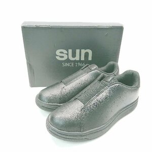 * * * unused * SUN simple plain slip-on shoes casual sneakers size 23 black lady's E