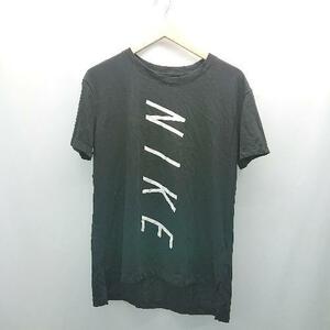 * NIKE Nike casual спортивный передний принт бренд Logo короткий рукав футболка размер L черный женский E