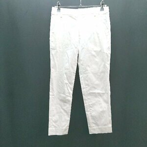 ◇ KUMIKYOKU フロントファスナー ポケット シンプル カジュアル テーパードパンツ サイズS2 ホワイト レディース E