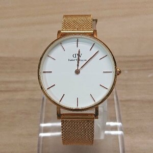 ◇ Daniel Wellington 動作未確認 2針 クォーツ式 クラッシュメッシュ 腕時計 ウォッチ ゴールド 表記なし レディース E