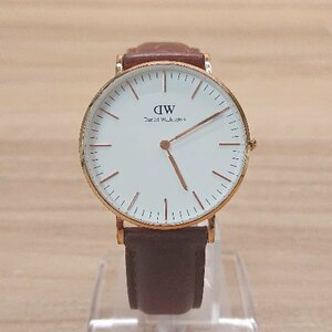 ◇ Daniel Wellington 動作未確認 2針 クォーツ式 レザー ブランドロゴ 腕時計 ウォッチ ブラウン 表記なし レディース E