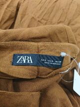 ◇ ZARA ザラ リネン混 膝下丈 フレア スカート サイズEUR L USA L MEX 30 キャメル レディース P_画像4