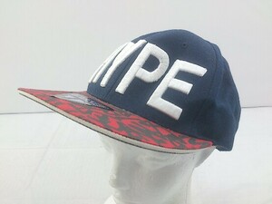 ◇ TEAMLIFE チームライフ 刺繍 ベースボール キャップ 帽子 ネイビー レッド サイズM メンズ P