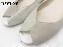 ◇ Odette e Odile UNITED ARROWS オープントゥ フラット パンプス シューズ サイズ22 1/2 グレー系 レディース_画像6