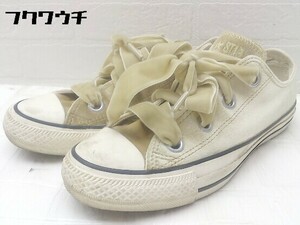 ◇ CONVERSE オールスター V ビッグアイレッツ OX 5CL316 ベロア調 スニーカー シューズ サイズ23.5cm ベージュ レディース