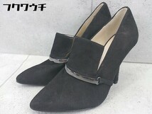 ◇ NINE WEST ナイン ウエスト 装飾 ポインテッドトゥ ヒール スウェード パンプス サイズ6M ブラック レディース_画像2