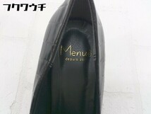 ◇ menue メヌエ 型押し ポインテッドトゥ ヒールパンプス サイズ21.5 ブラック レディース_画像4