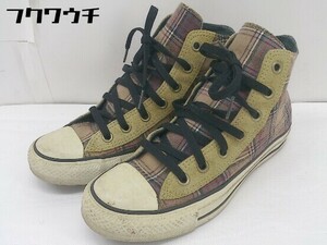 ◇ CONVERSE コンバース 1C908 ALL STAR CHECK SU HI スニーカー シューズ 24ｃｍ ブラウン ブラック マルチ レディース