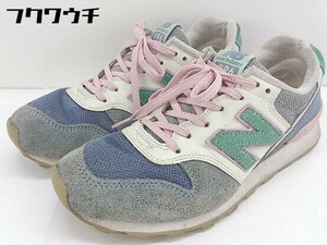 ◇ NEW BALANCE ニューバランス WR996HL スニーカー シューズ サイズ23.5cm ブルー ホワイト ピンク レディース