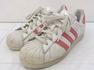 ◇ adidas アディダス SUPERSTAR FX6075 スニーカー シューズ サイズ23.5cm ホワイト レッド系 レディース