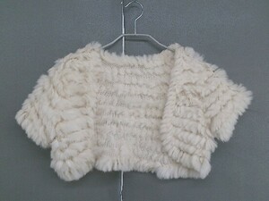 * ASHILLa seal rabbit fur short sleeves fur bolero size M beige lady's 