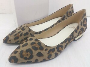 * * JULIA BOUTIQUEpo Inte dotu леопардовый рисунок Leopard каблук туфли-лодочки размер L бежевый черный женский 